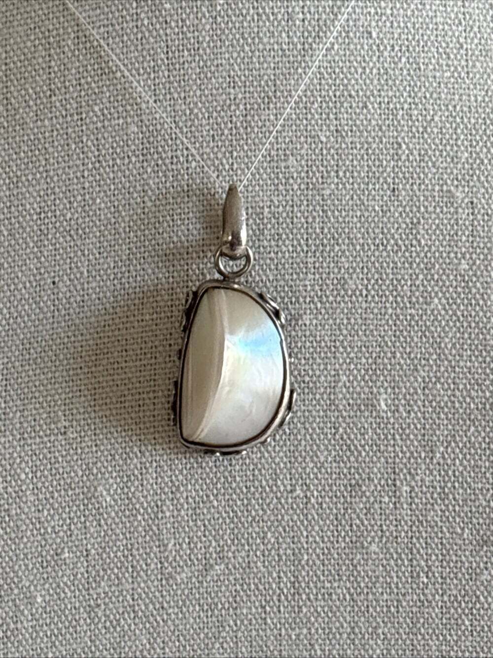 Mexico Sterling Silver Mother of Pearl Pendant MS-146 Mexico 925 Infinity Symbol